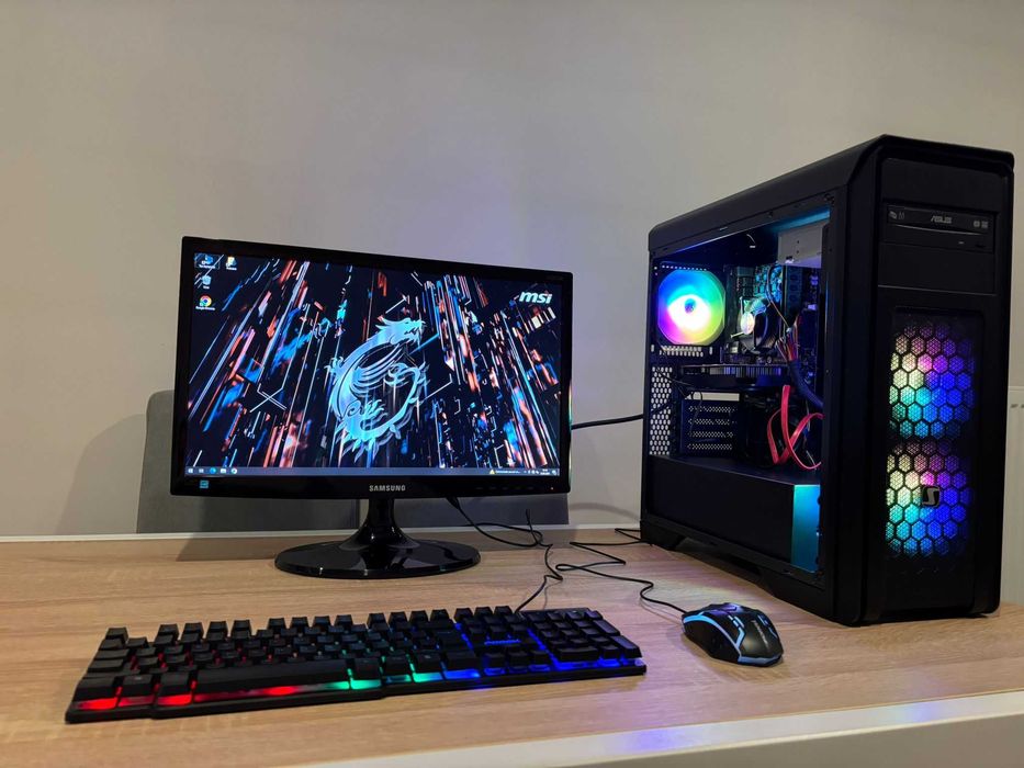 Zestaw Do Gier i7 8x3.8GHz/Ram-16GB/GTX-1050/SSD+500GB/Samsung 24'