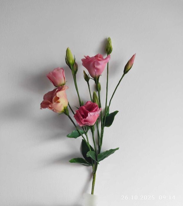 Холодний фарфор, квіти, прикраса, Еустома