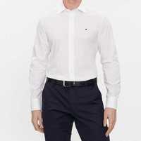 Koszula Tommy Hilfiger classic, z długim rękawem, elegancka biała L