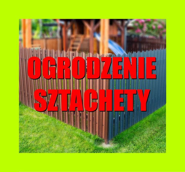 OGRODZENIE Sztachety Metalowe 1m 1,5m 2m 2,5m 3m - Antracyt, Dąb, Brąz