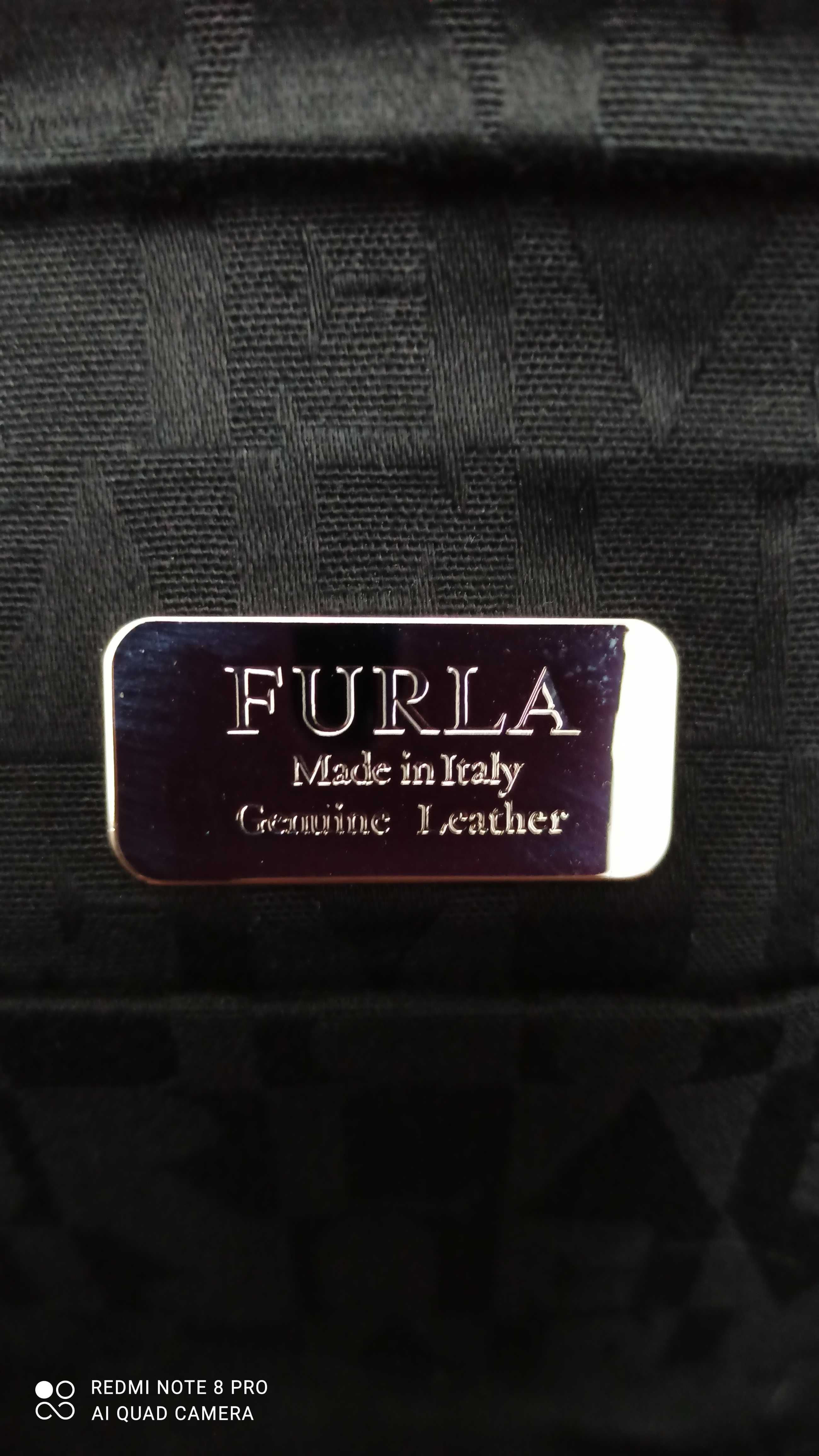 Женский клатч "Furla" Италия (оригинал) черный, кожа.