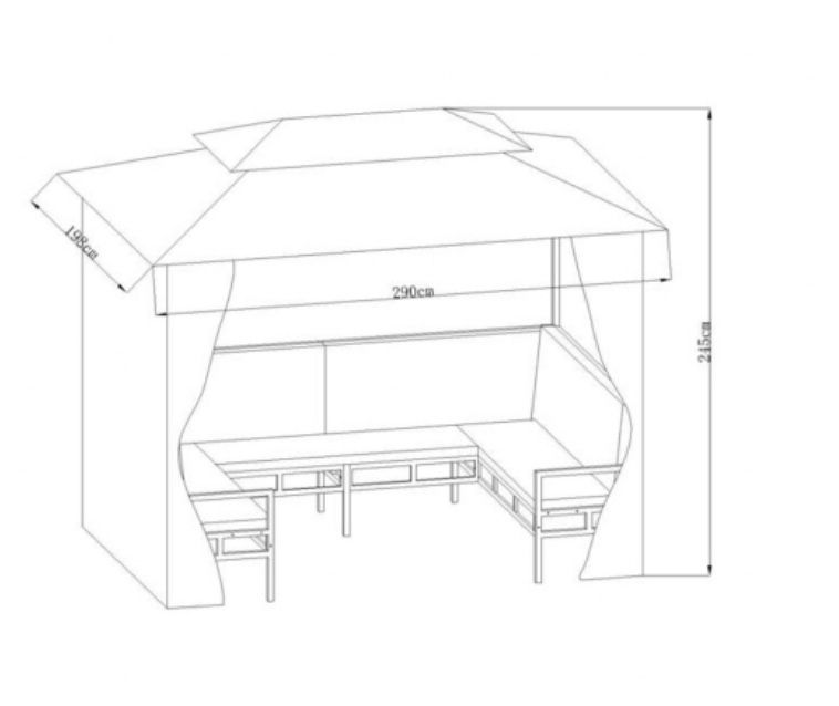 Павильон с скамейками 245х200х290