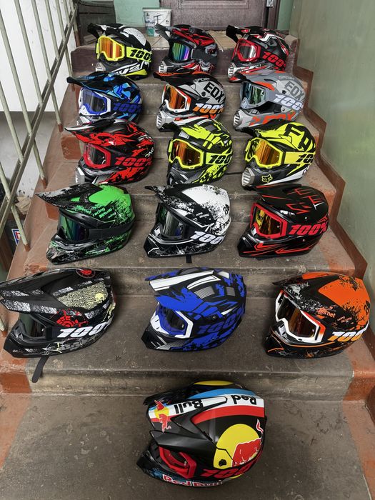 Эндуро кроссовый мото шлем с очками