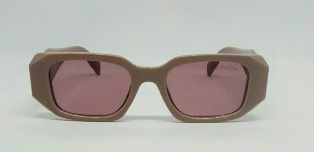 Брендовые женские очки в кофейной оправе линзы розовые