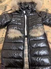 Зимова куртка пуховик натуральний єнот