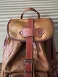 Mochila em couro bege e bordeaux JOOP