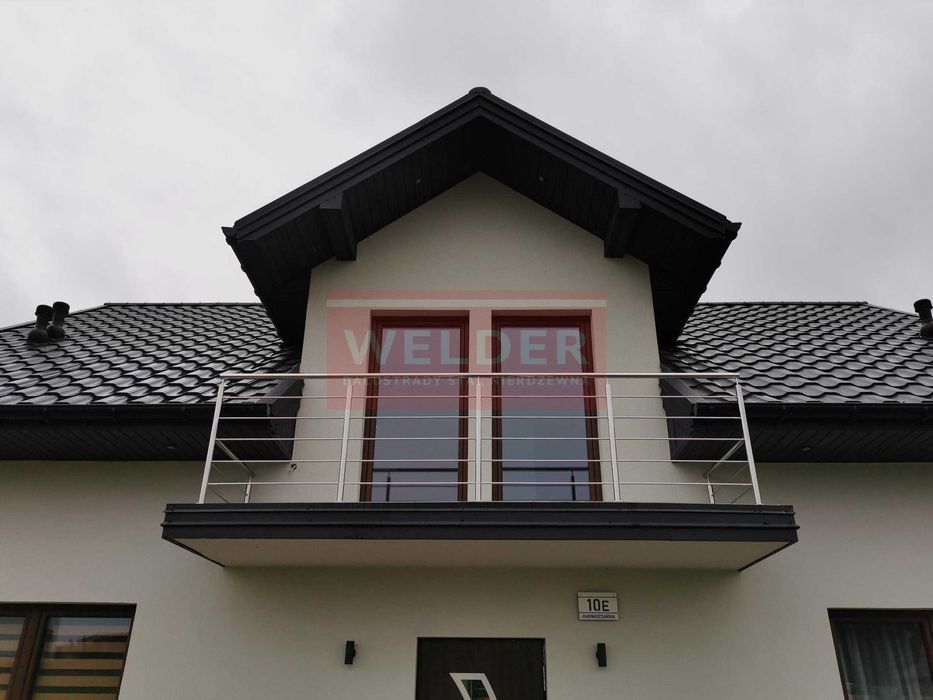 Balustrada nierdzewna Balkon Portfenetr Harfa Antracyt Barierka