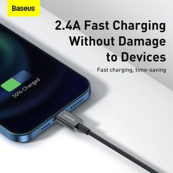 Кабель Baseus з чіпом USB to Ligtning 2M Швидка зарядка iPhone
