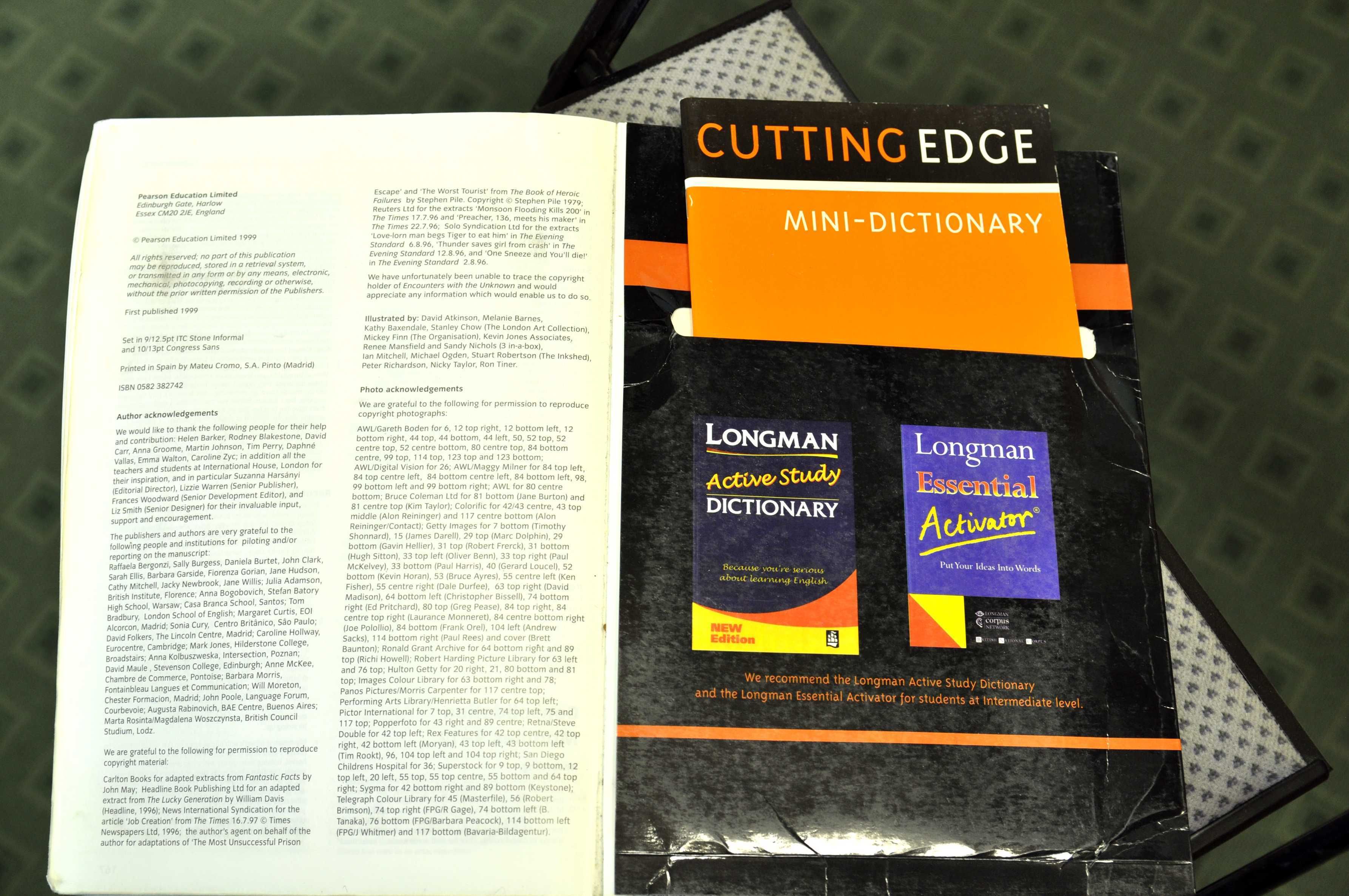 Podręcznik angielski Cutting Edge Longman Student's Book słowniczek