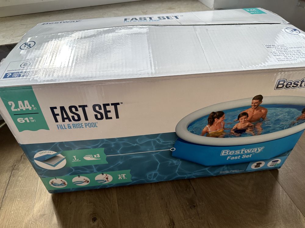 Nowy basen ogrodowy Bestway Fast Set fill & rise pół