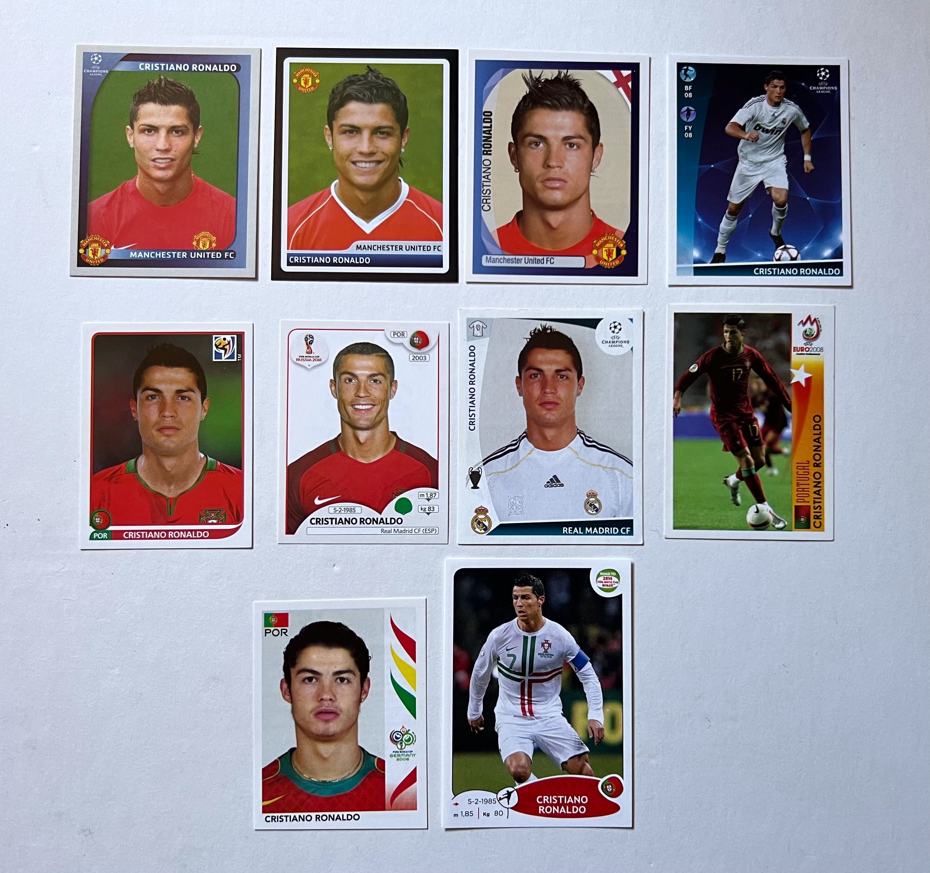 Cristiano Ronaldo cartas / cromos Panini / Topps