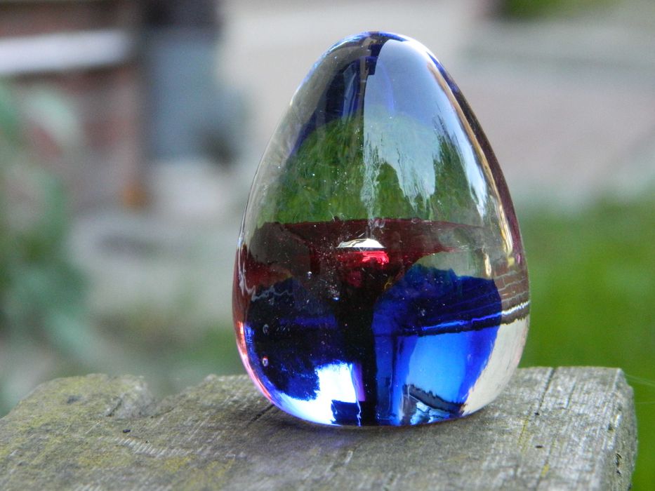 przycisk do papieru * glass paperweight szkło dekoracyjne * eliptyczny