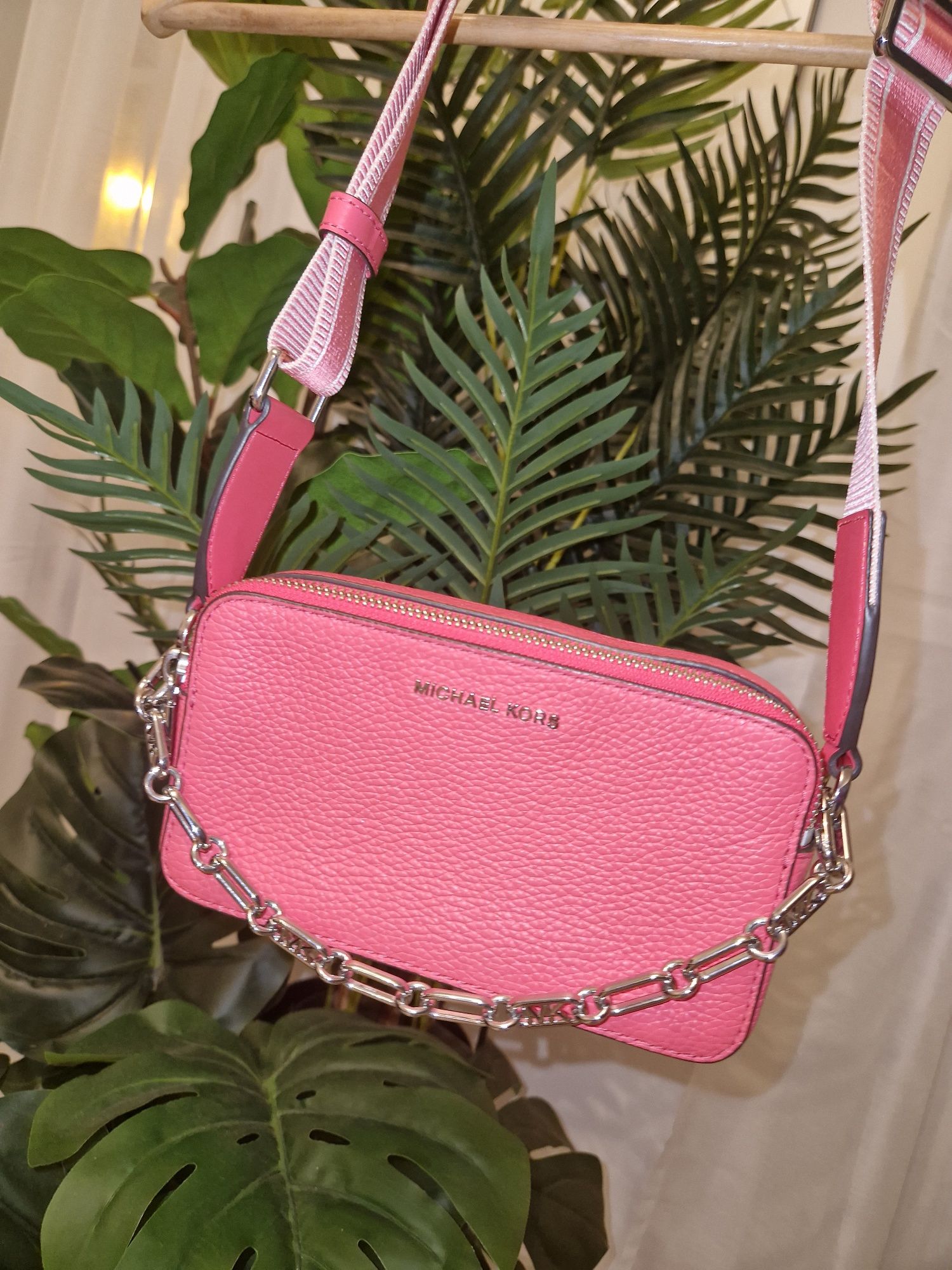Torebka MK Michael kors jet set camera - geranium ideał torebka crossb