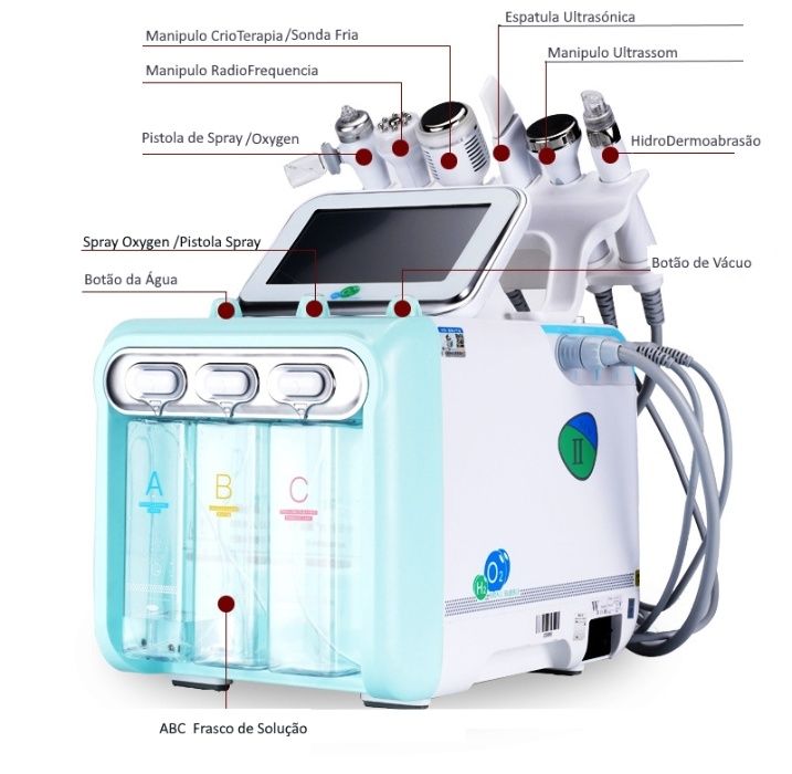 Maquina Hidro Dermoabrasão 6 em 1 Multifunções