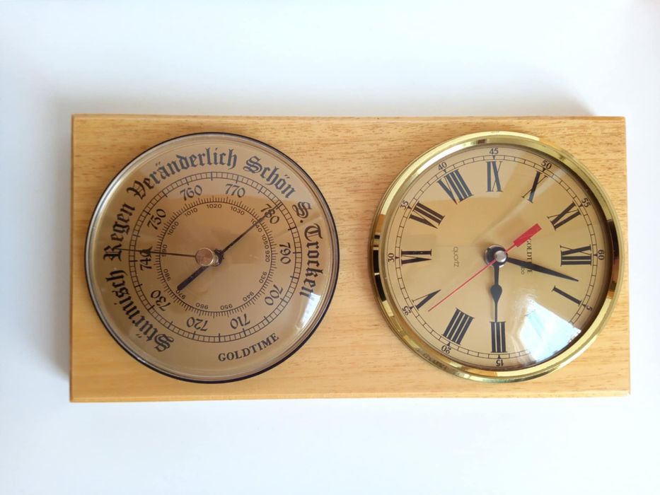 Zegarek / barometr do zawieszenia na ścianie. Vintage