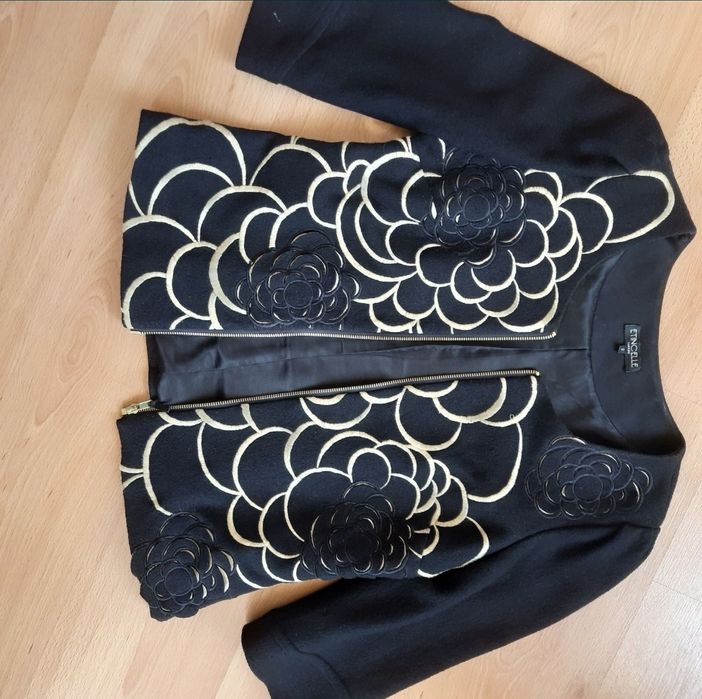 Etincelle couture Франция костюм M/L 46/48р пиджак рукав юбка шерсть.