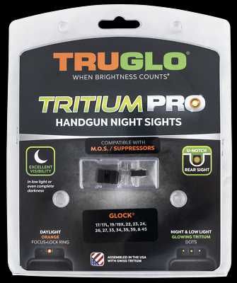TruGlo Tritium PRO - Trytowe przyrządy celownicze Glock - Pomarańczowe