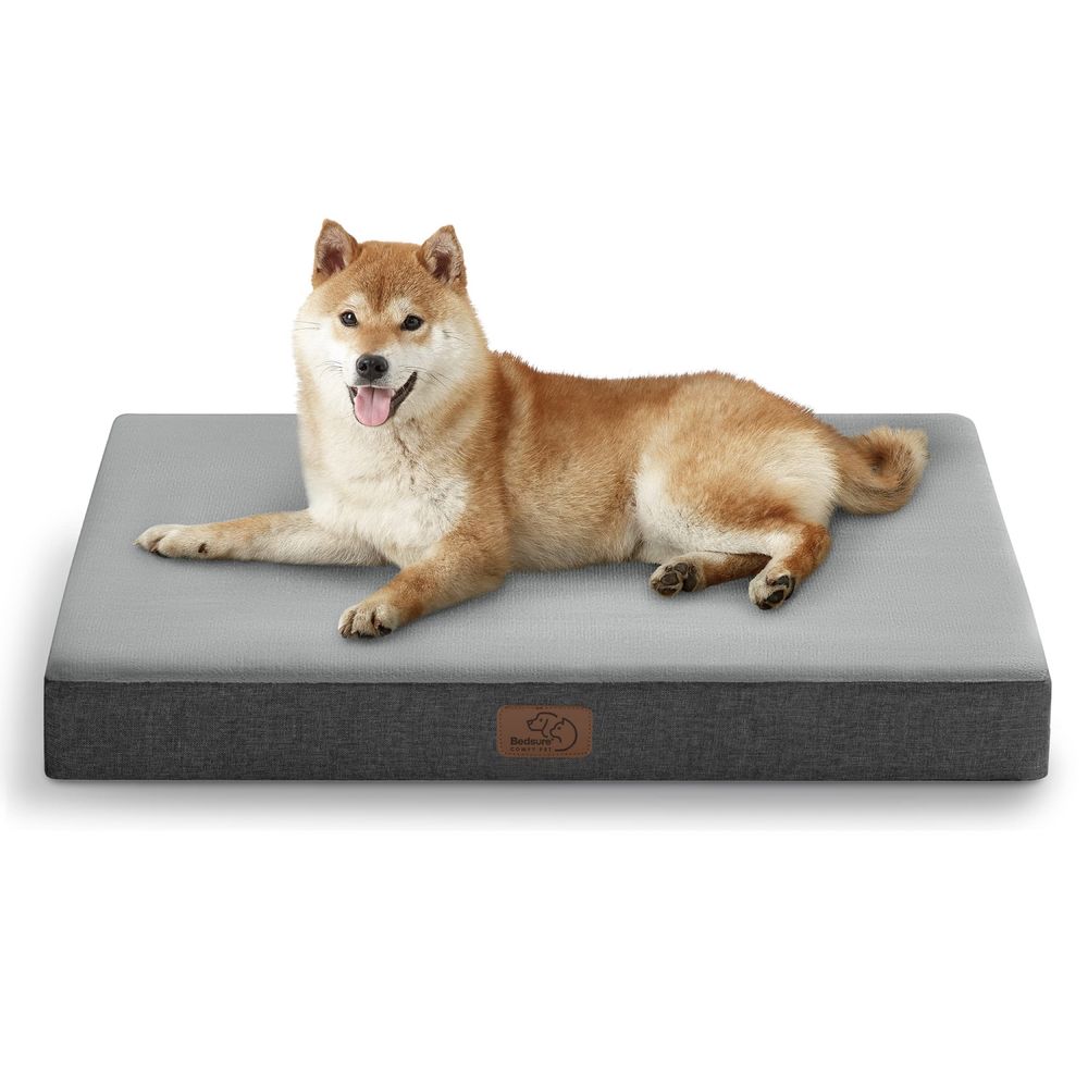 Bedsure Ortopedyczny materac piankowy memory foam dla psów 74x46x8cm
