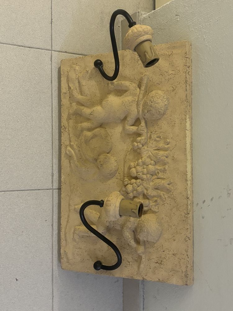 Candeeiro suporte de parede de ceramica