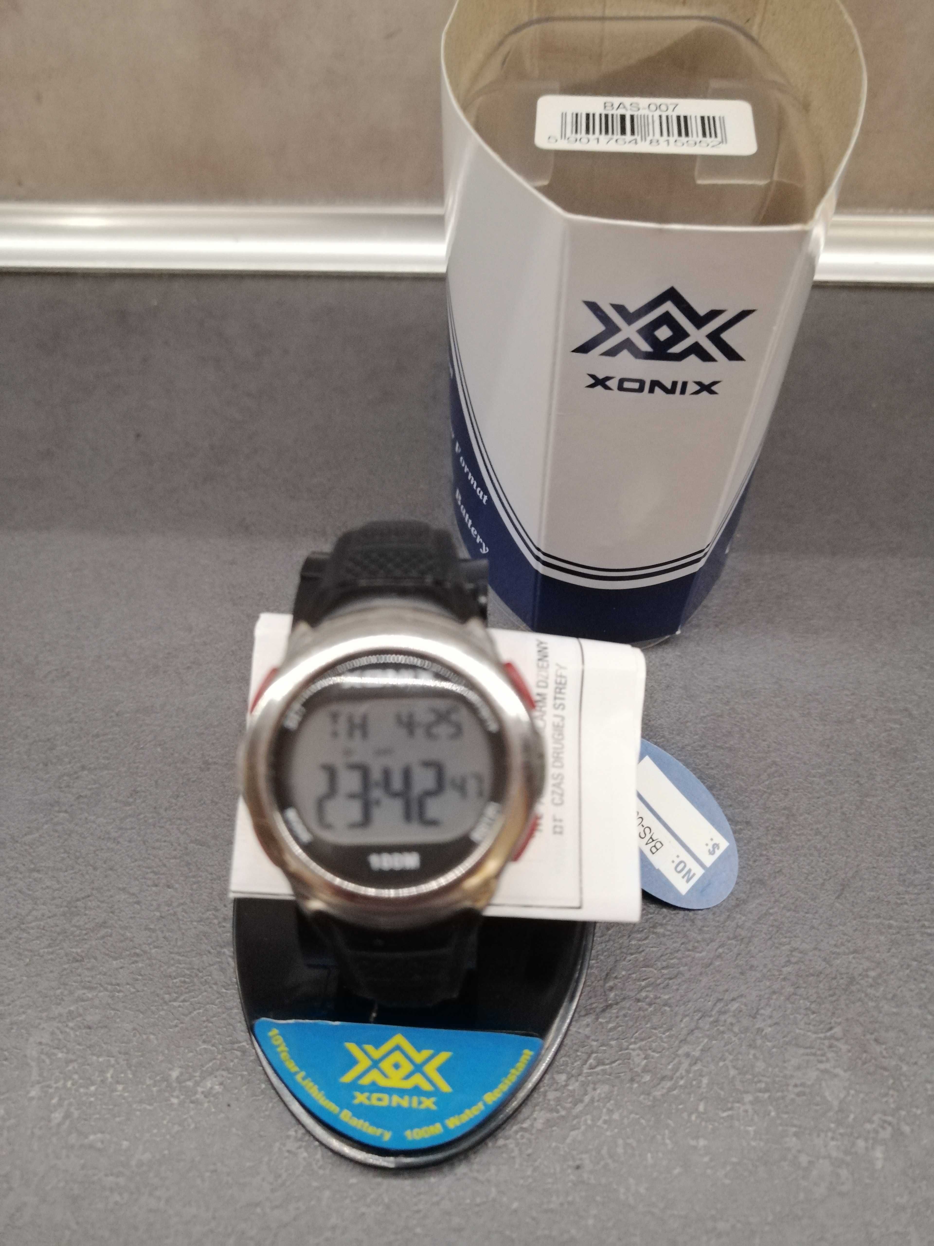 Zegarek Xonix z budzikiem  stoperem na rękę.