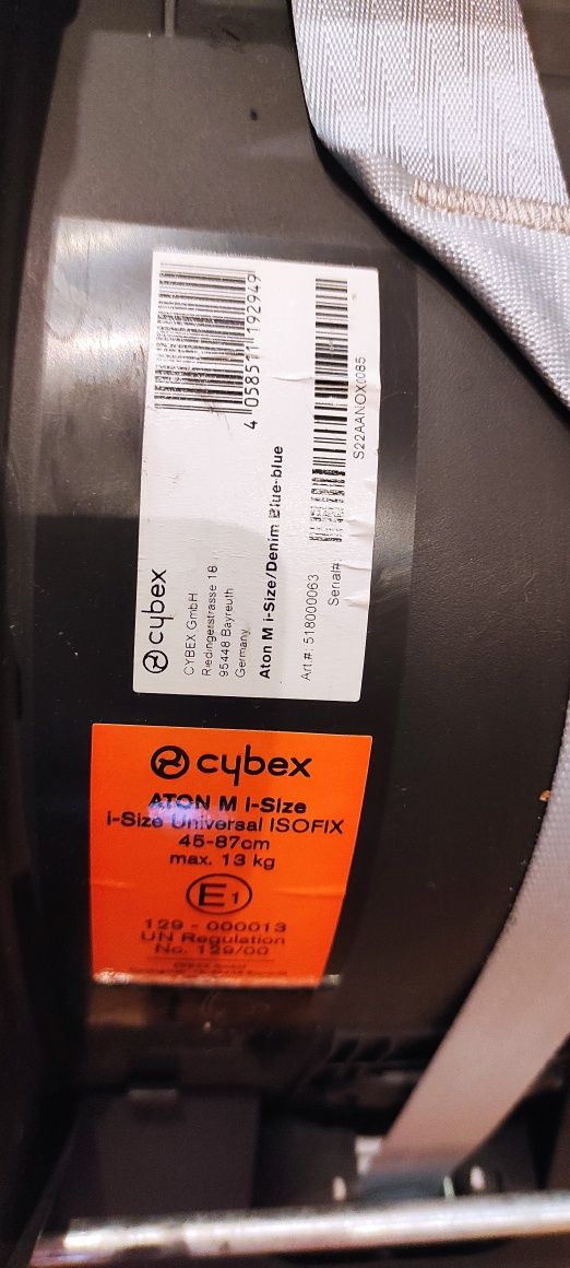 Fotelik cybex Anton m i-size 0-13 kg