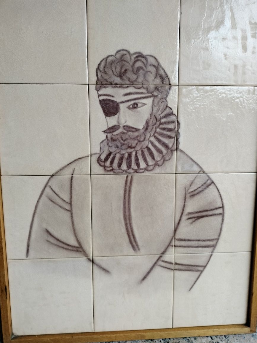 Quadro vintage em azulejo ( Luís de Camões )