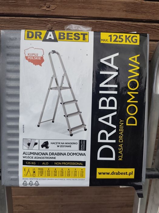 Drabina 5 stopniowa aluminiowa nowa