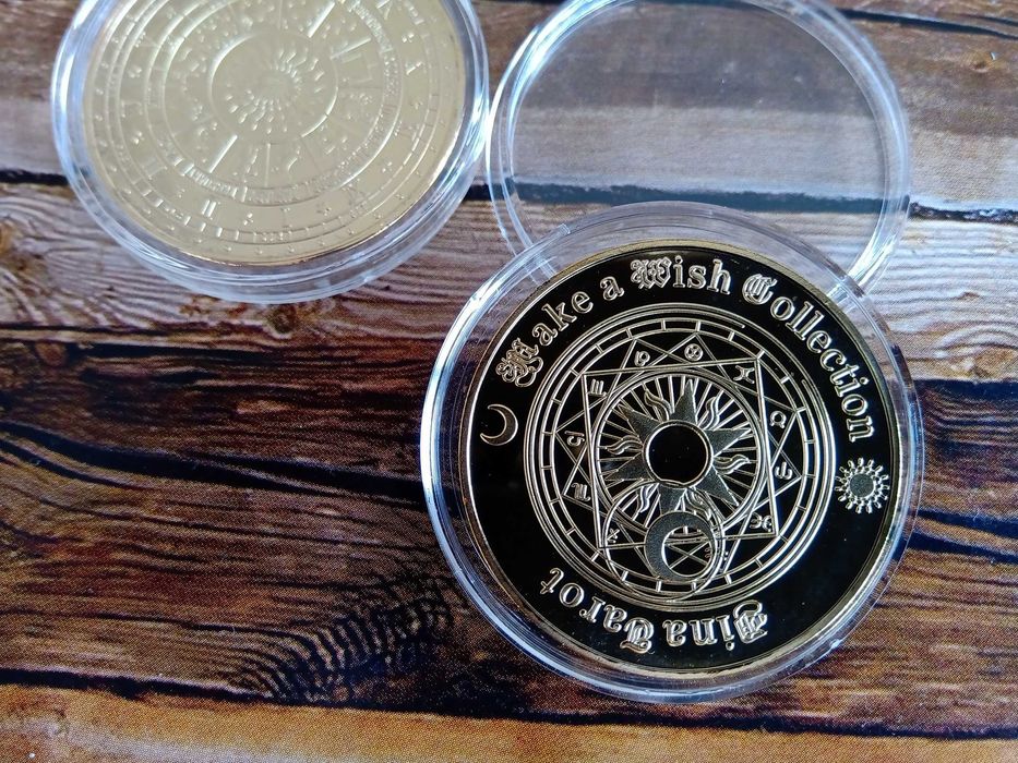 Złota moneta Konstelacja/Wszechświat/Tarot. Piękna! Jedyna taka!