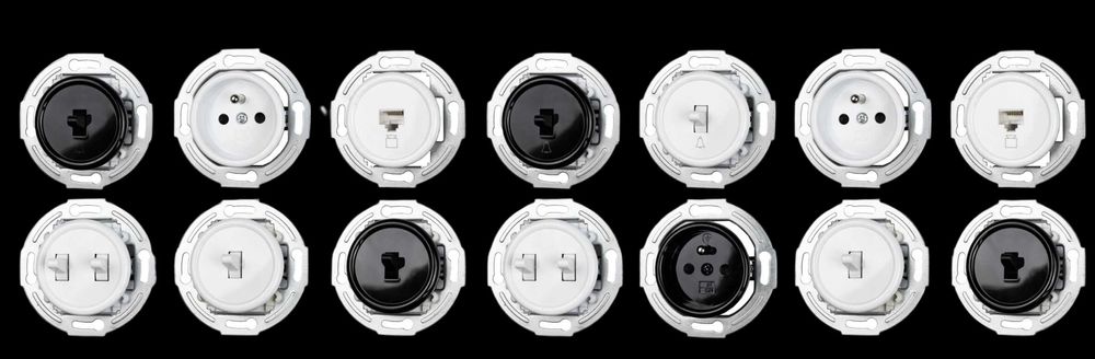 RETRO wyłącznik dzwonkowy CZARNY bez ramki LOFT PRL