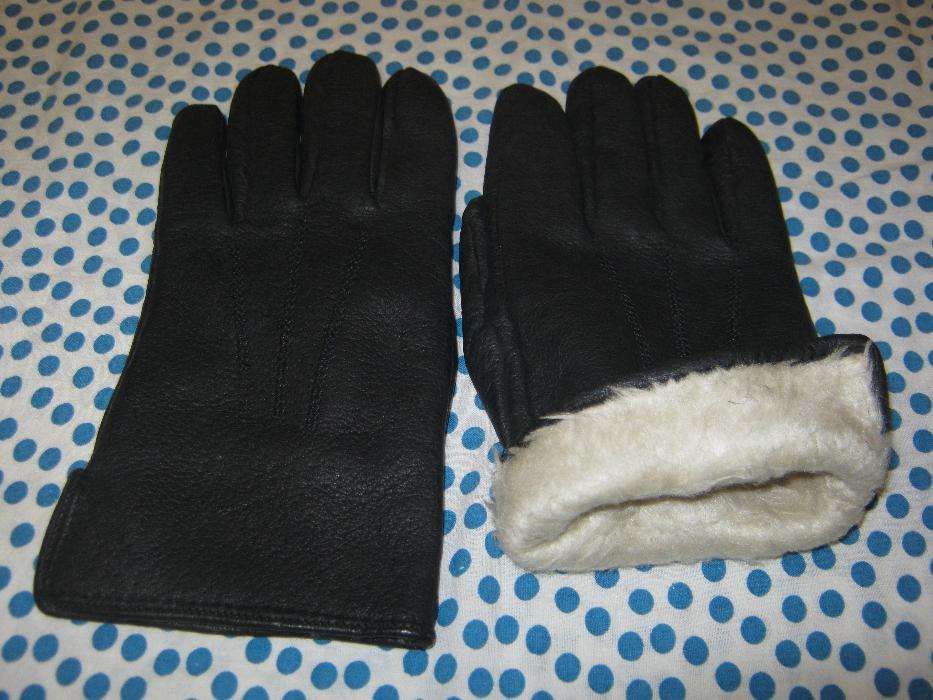 Дамские кожаные перчатки, теплые