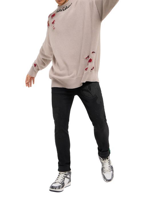 Sweter oversized z łatami Carlo Colucci XL