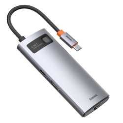 Wielofunkcyjny HUB 6w1 USB-C szary – USB, USB-C PD, HDMI 3.2, RJ45