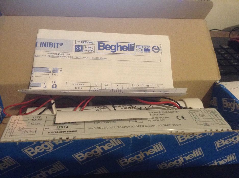 Kit Emergência Beghelli 18-58W/RM Permanente / Não Permanente