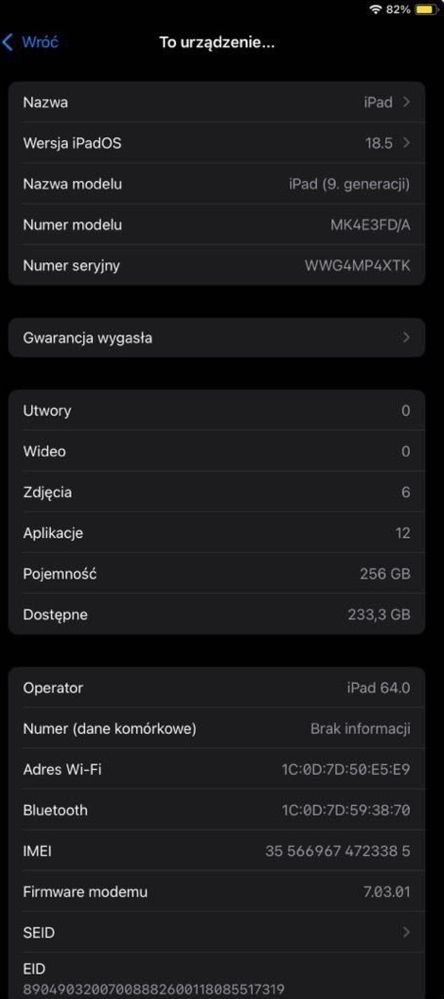 Apple iPad 10.2" Wi-Fi + Cellular 256GB - Space Grey