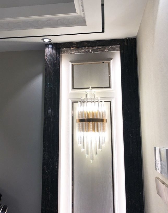 Kinkiet Lukkolight odcienie żółtego i złota, przezroczysty E14 40 W