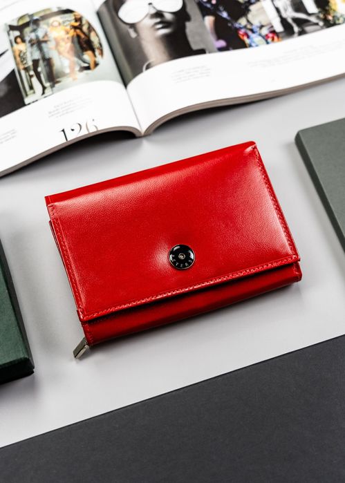 portfel damski skórzany ptn d15-ngv-7551 red