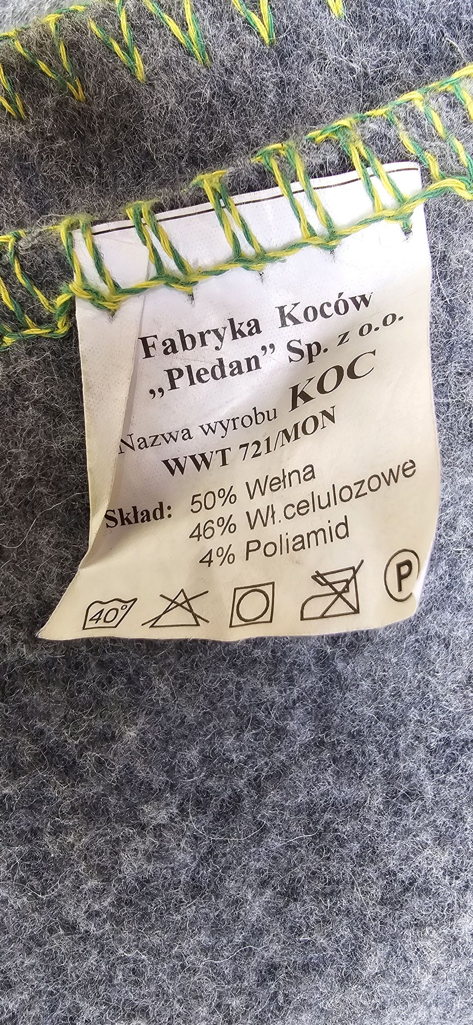 Koc wojskowy szary wz 721 mon wełniany