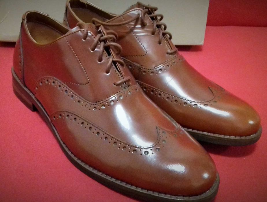 Clarks Edward Walk British Tan Leather piękne oryginalne