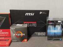 Продам комплект Ryzen 5 3600 +b450 a pro+ 16gb ddr4 +performa 9x rgb