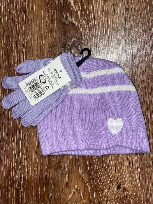 Шапка + перчатки 3-5років для дівчинки