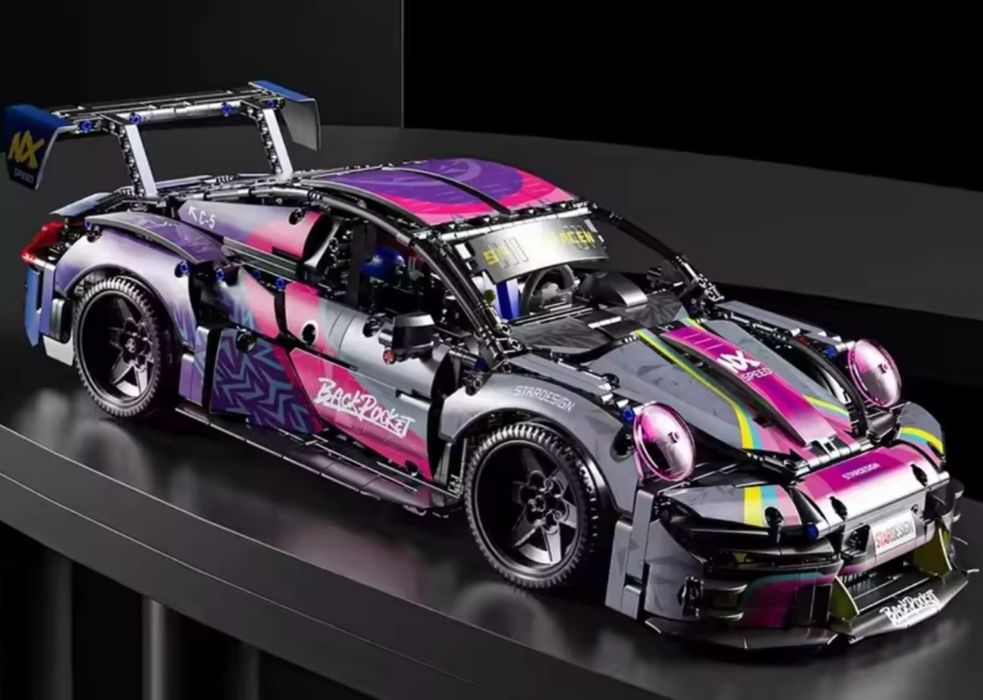 Lego 1в1 Porsche 911 RSR cyberpunk Technic 42096 размер 1:10  1611 шт