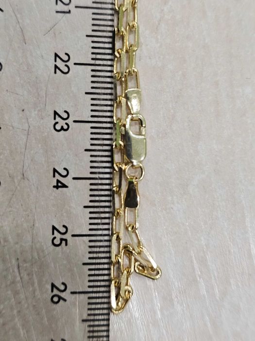 Złoty łańcuszek ankier z większych pełnych ogniw PR 585 55 cm