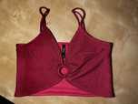 Różowy brokatowy crop top bluzka Sinsay XS stan idealny jak nowy