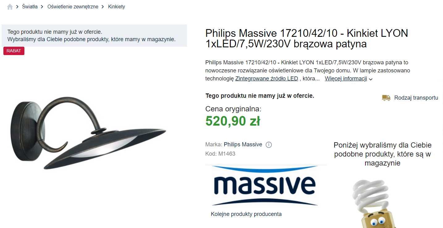 Lampa Kinkiet LED Oświetlenie Lampka "PHILIPS" Piękna Nowa " Vintage "