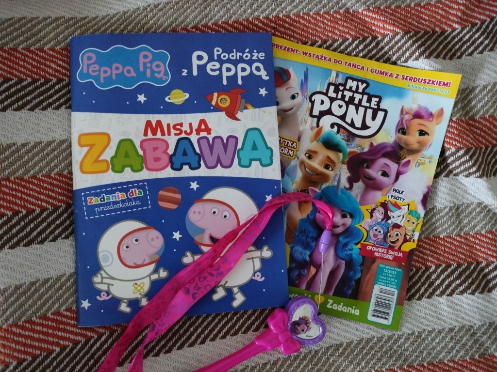 Zestaw książek czasopism edukacyjne dla dziecka Peppa i My little pon