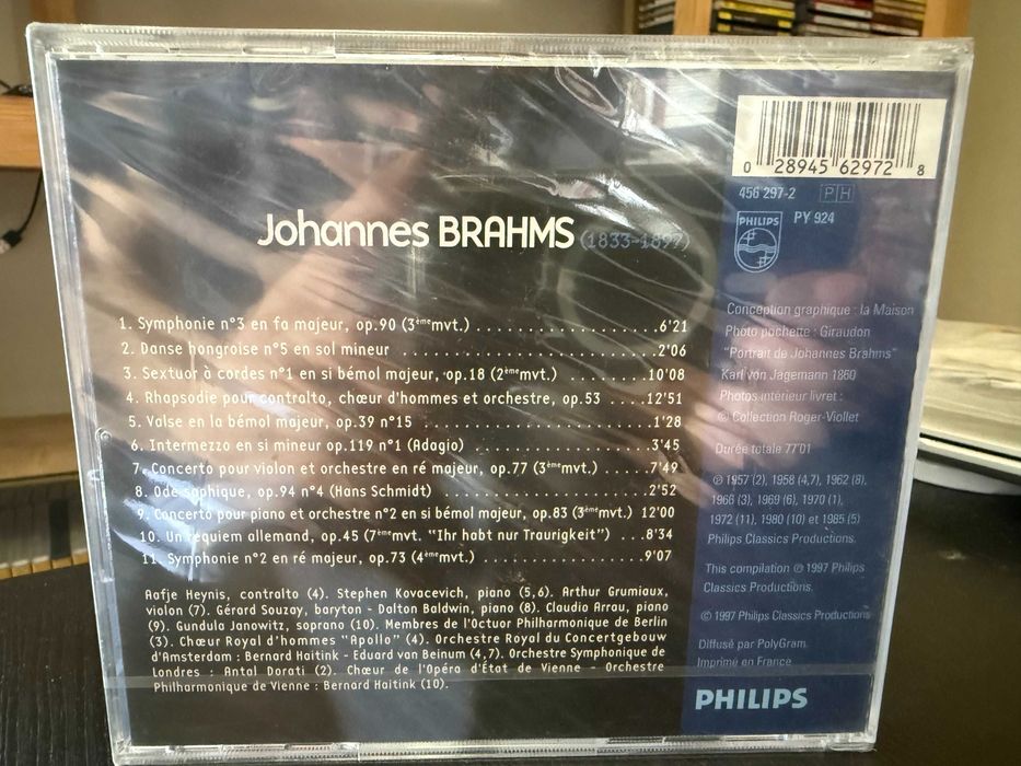 Brahms – Symphonies, Dances, Rhapsody, Requiem, Concerto piano, violin