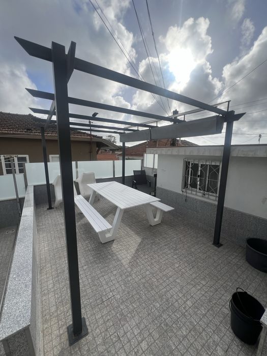 Mesa de jardim em aluminio lacado branco