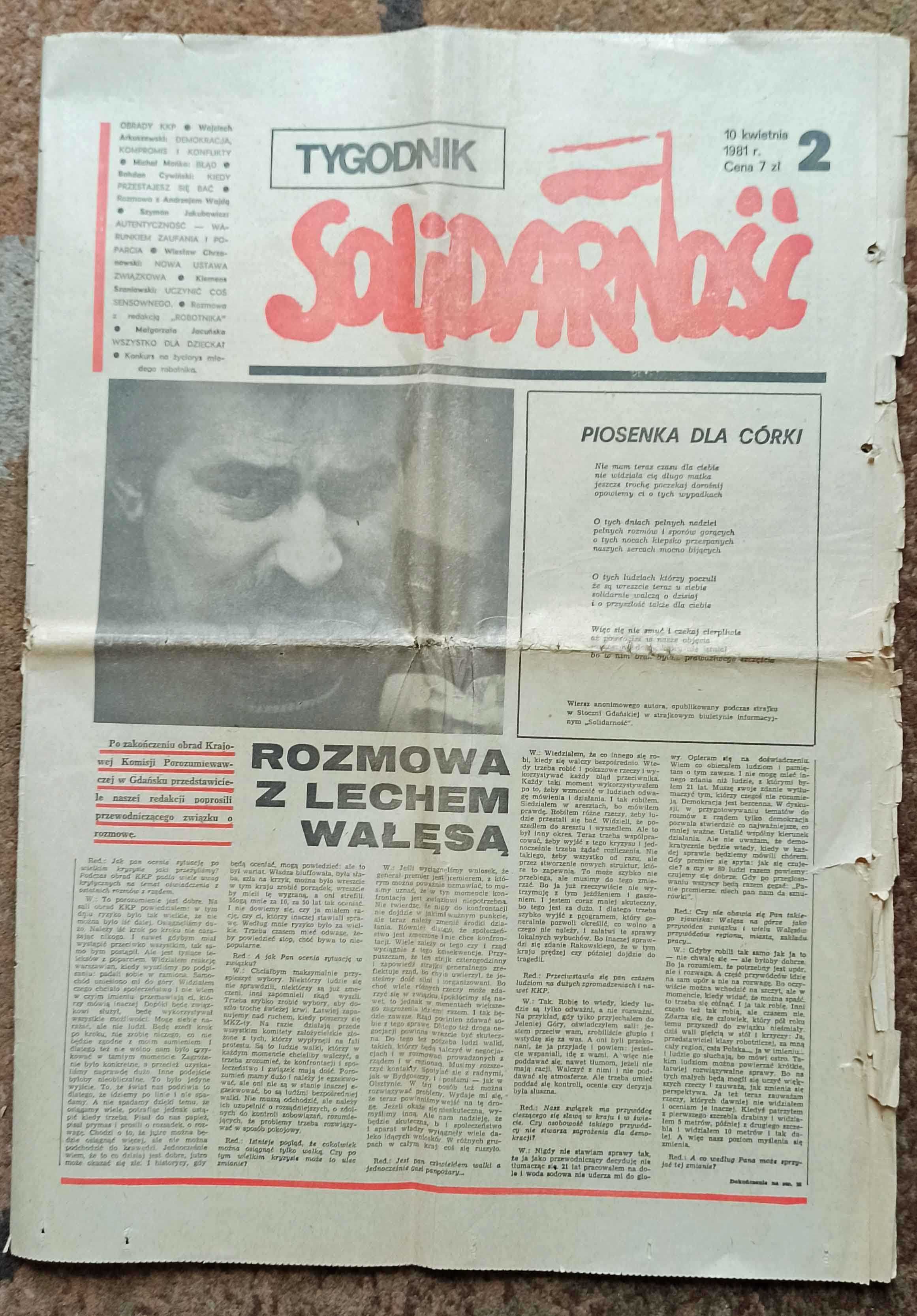 Tygodnik Solidarność Nr 2 z 1981 roku