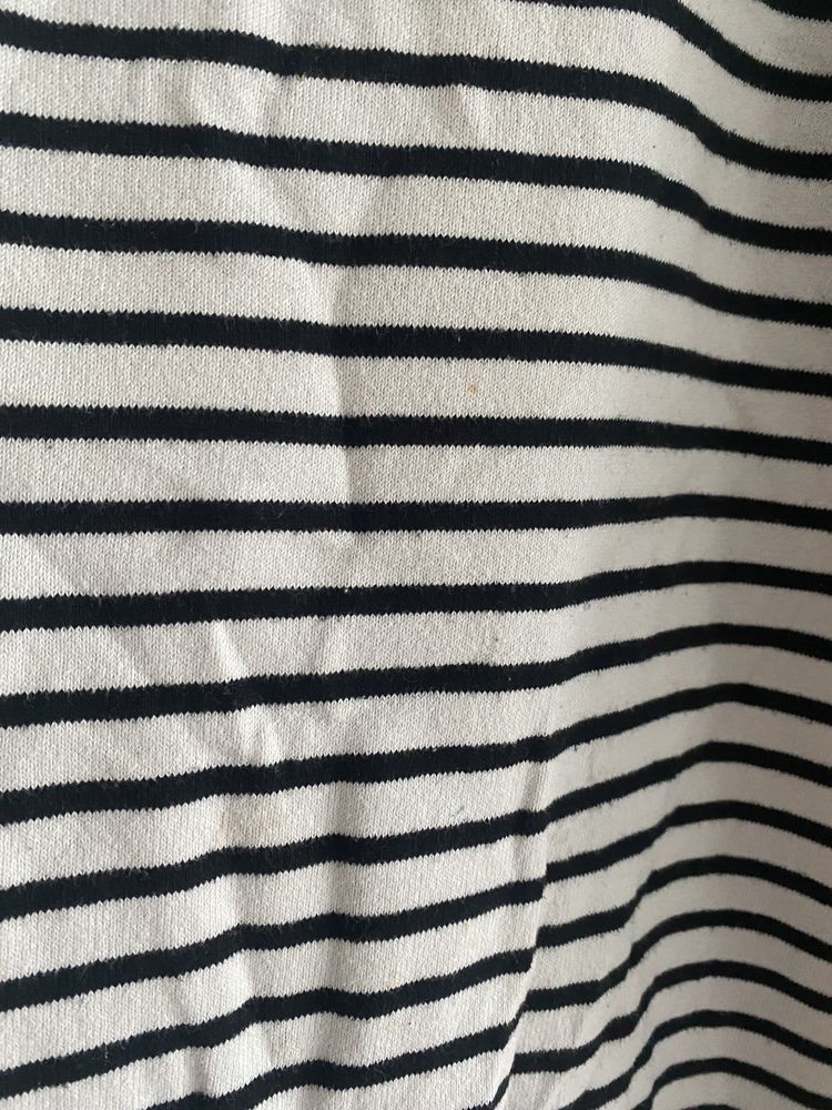 Luźna bluzka sweterkowa w paski tshirt sweterek z krótkim rękawem
