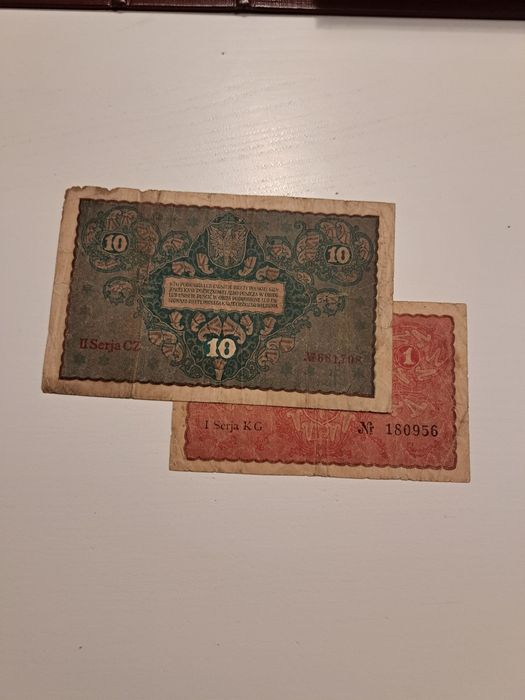 1 marka polska i 10 marek polskich 1919r
